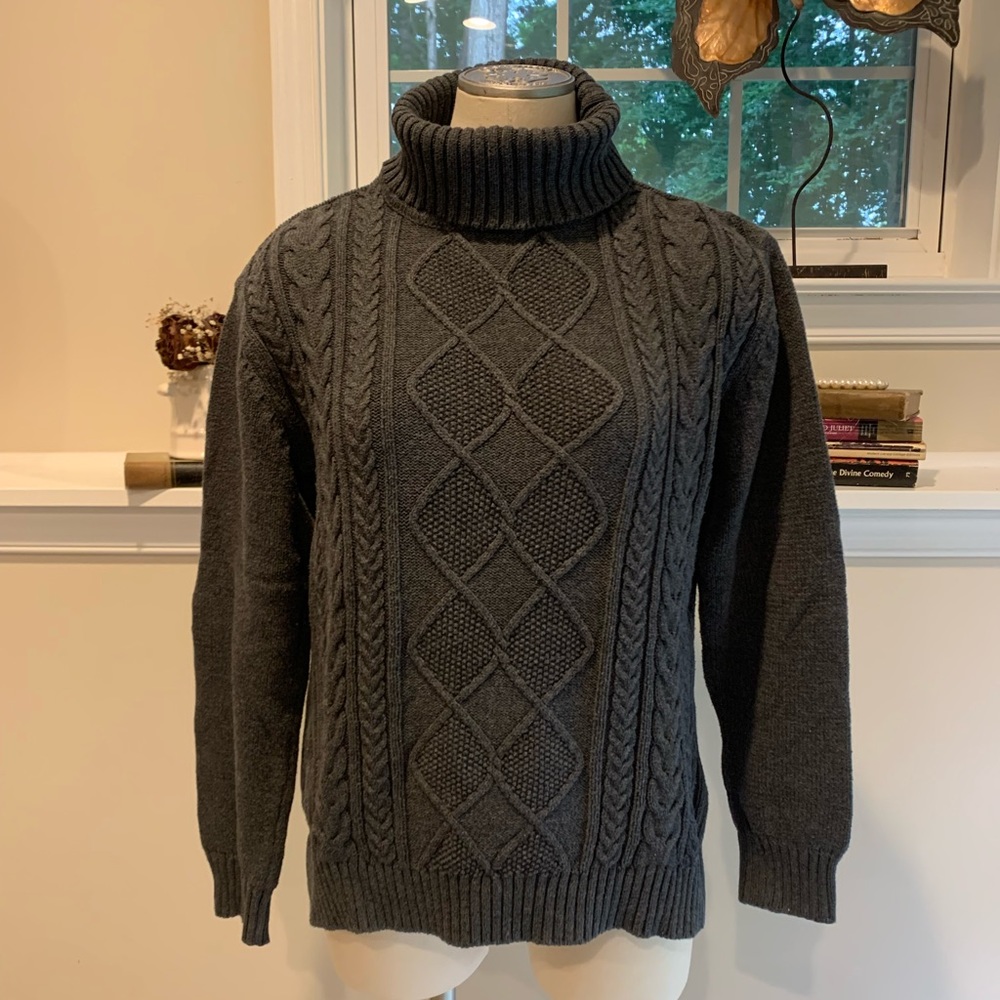 Basic charcoal turtleneck sweater